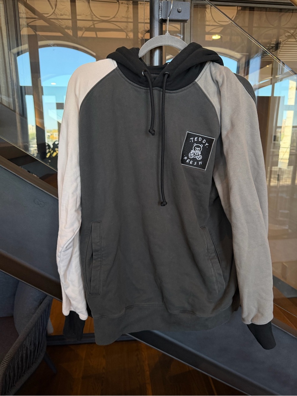 Teddy Fresh Colorblock Black and White Hoodie